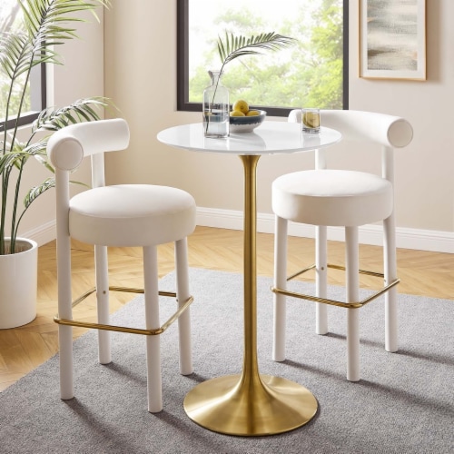 Lippa 28" Round Wood Top Bar Table | Fry’s Food Stores