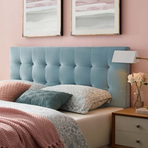 Lily Queen Biscuit Tufted Performance Velvet Headboard MOD 6120 light blue 1 unit Fred Meyer