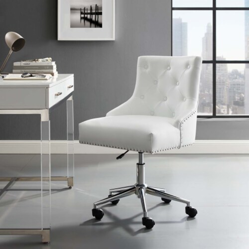 Regent Tufted Button Swivel Faux Leather Office Chair EEI 3608 white 1 unit Pay Less Super Markets