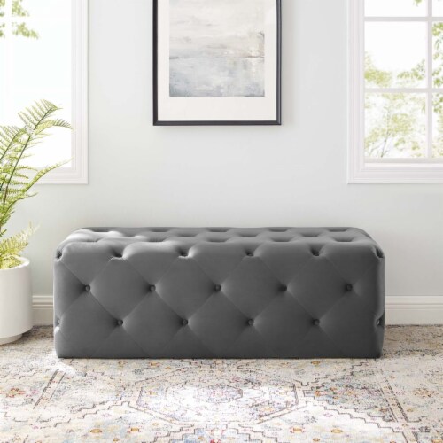 Amour 48 Tufted Button Entryway Performance Velvet Bench EEI 3768