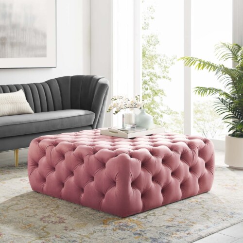Dusty shop rose ottoman