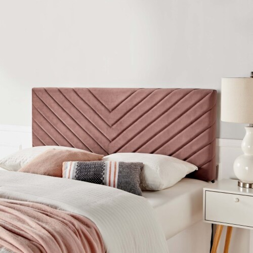 Alyson Angular Channel Tufted Performance Velvet Full or Queen Headboard Dusty Rose Full or Queen Smith s Food and Drug