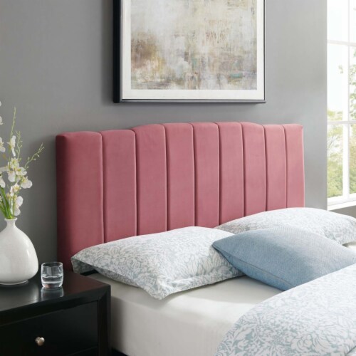 Camilla Channel Tufted Full Queen Performance Velvet Headboard MOD 6182 dusty rose Full or Queen Mariano s