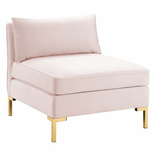 Modway Furniture EEI-3986-PNK Ardent Performance Velvet Armless Chair, Pink Perspective: front