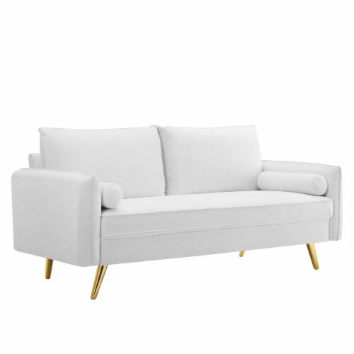 Revive Performance Velvet Sofa-EEI-3988 white Perspective: front