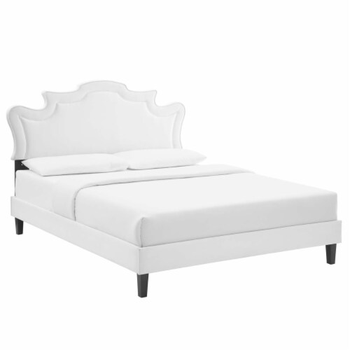 White sales scalloped headboard