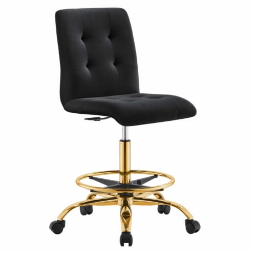 Prim Armless Performance Velvet Drafting Chair Perspective: front