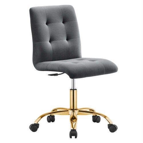 Prim Armless Performance Velvet Office Chair Perspective: front