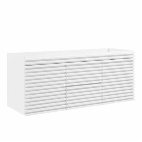 Render 48 Wall-Mount Bathroom Vanity Cabinet-EEI-5867-CHA white Perspective: front