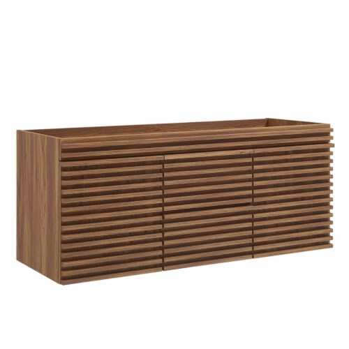 Render 48 Wall-Mount Bathroom Vanity Cabinet-EEI-5867-CHA walnut Perspective: front