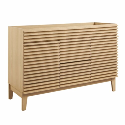Render 48 Double Bathroom Vanity Cabinet-EEI-4342-OAK Perspective: front