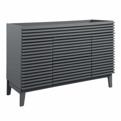 Render 48 Single Bathroom Vanity Cabinet, Gray Perspective: front
