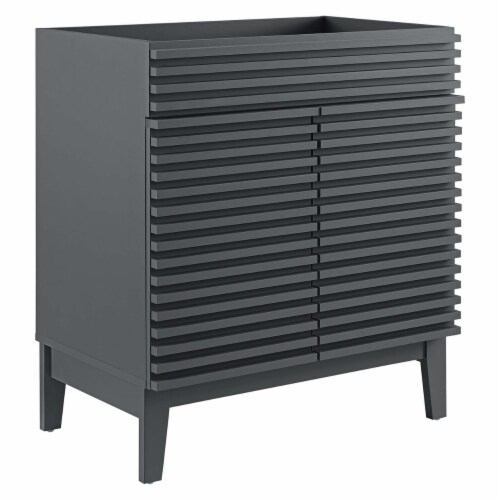Render 30 Bathroom Vanity Cabinet, Gray Perspective: front