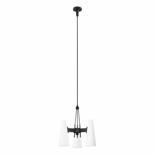 Beacon 3-Light Pendant Light, Opal Black Perspective: front