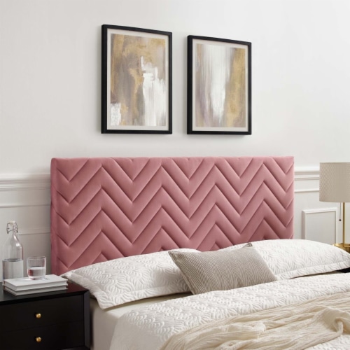 Mercy Chevron Tufted Performance Velvet Full Queen Headboard dusty rose Full or Queen Fry s Food Stores
