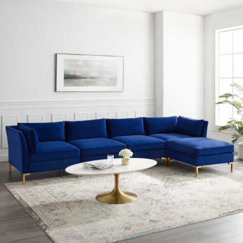 Velvet sales navy sectional