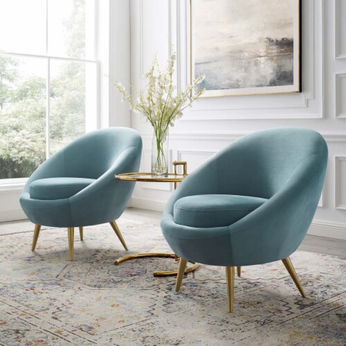 Baby blue accent chair top