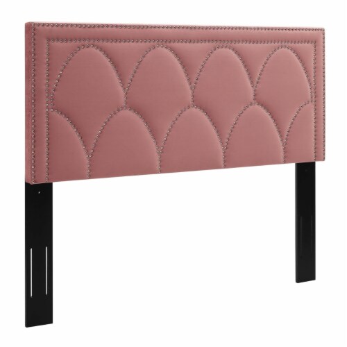 Greta Performance Velvet Twin Headboard, Dusty Rose Perspective: front