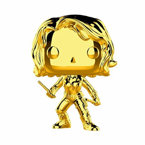 Black Widow Marvel Studios 10th Anniversary Funko Gold Chrome Pop Bobblehead Perspective: front