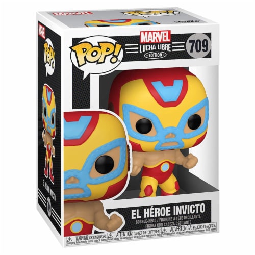 Funko Marvel Lucha Libre POP El Heroe Invicto Iron Man Figure Perspective: front