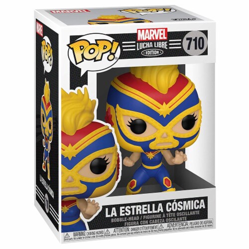 Funko Marvel Lucha Libre POP La Estrella Cosmica Captain Marvel Figure Perspective: front