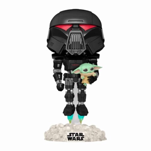 Funko Star Wars EE Exclusive POP Dark Trooper With Grogu Vinyl Figure Perspective: front