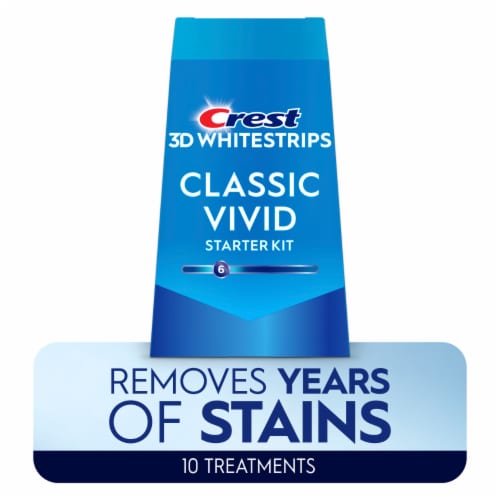 Crest 3D Whitestrips Classic Vivid At-home Teeth Whitening Kit Perspective: front