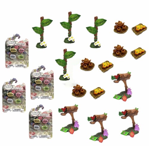 Flower Fairies Mixed Case Small Accessories For Garden, Bulk (16 Pack) Perspective: front