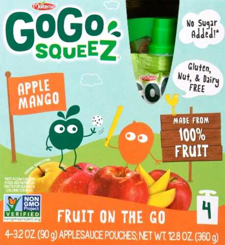 GoGo Squeez Apple Mango Applesauce Perspective: front