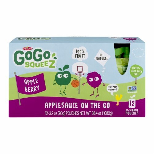 GoGo Squeez® Gluten-Free Apple Berry Applesauce Pouches Perspective: front