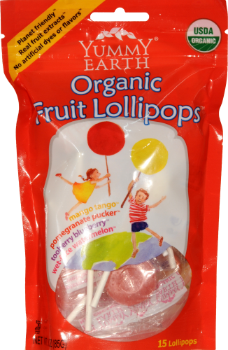 Yummy Earth Organic Fruit Lollipops Perspective: front