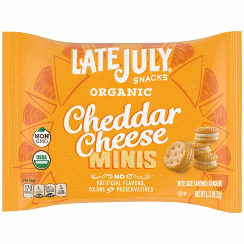Late July Organic Cheddar Cheese Mini Crackers Perspective: front