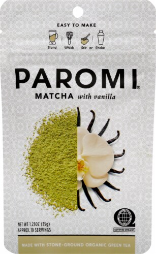 Paromi Matcha with Vanilla Powdered Gree Tea Perspective: front