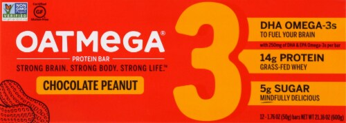 Oatmega Chocolate Peanut Crisp 12 Count Perspective: front