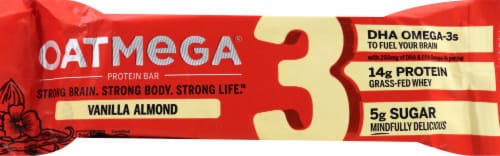 Oatmega Vanilla Almond Protein Bars Perspective: front