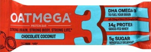 Oatmega Chocolate Coconut Crisp Bar Perspective: front