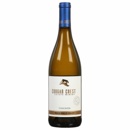 Cougar Crest Estate Winery Viognier Washington White Wine Perspective: front