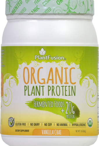 PlantFusion Organic Vanilla Chai Plant Protein Perspective: front