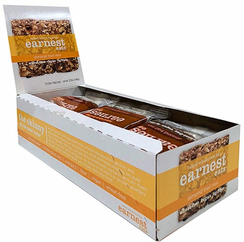 Earnest Eats  Baked Whole Food Bar Vegan   Almond Trail Mix Perspective: front