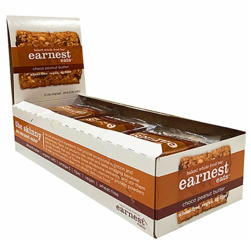 Earnest Eats Baked Whole Food Bar Vegan Choco Peanut Butter Perspective: front