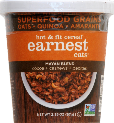Earnest Eats Hot And Fit  Cereal Cup Mayan Blend Perspective: front