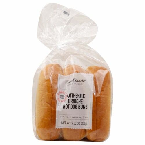 Euro Classic French Brioche Hot Dog Buns Perspective: front