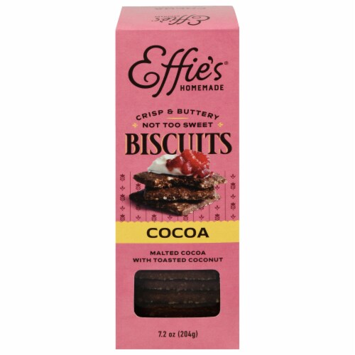 Effie's® Cocoa Biscuits with Toasted Coconut Perspective: front