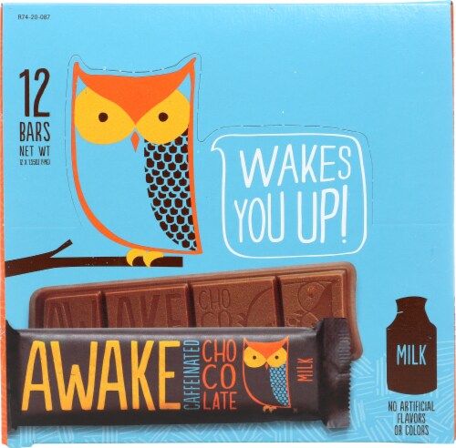 Awake Milk Chocolate Bars Perspective: front