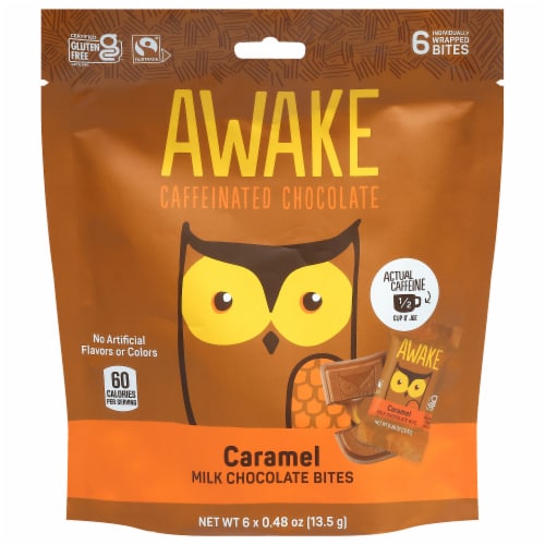 Awake Caffeinated Caramel Chocolates Perspective: front