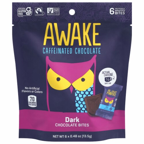 Awake Caffeinated Dark Chocolates Perspective: front