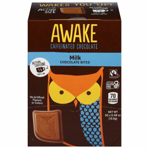 Awake Milk Chocolate Bites Perspective: front