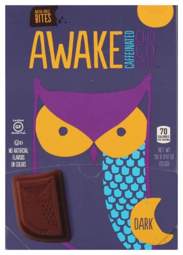 Awake Caffeinated Dark Chocolate Bites Perspective: front