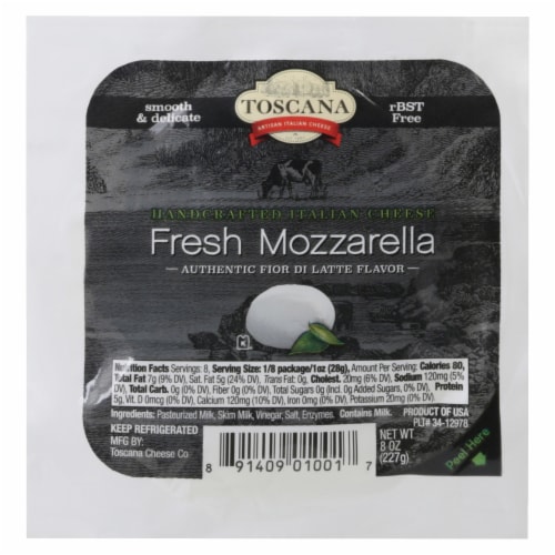 Toscana Fresh Mozzarella Cheese Balls Perspective: front