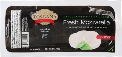 Toscana Sliced Fresh Mozzarella Cheese Perspective: front